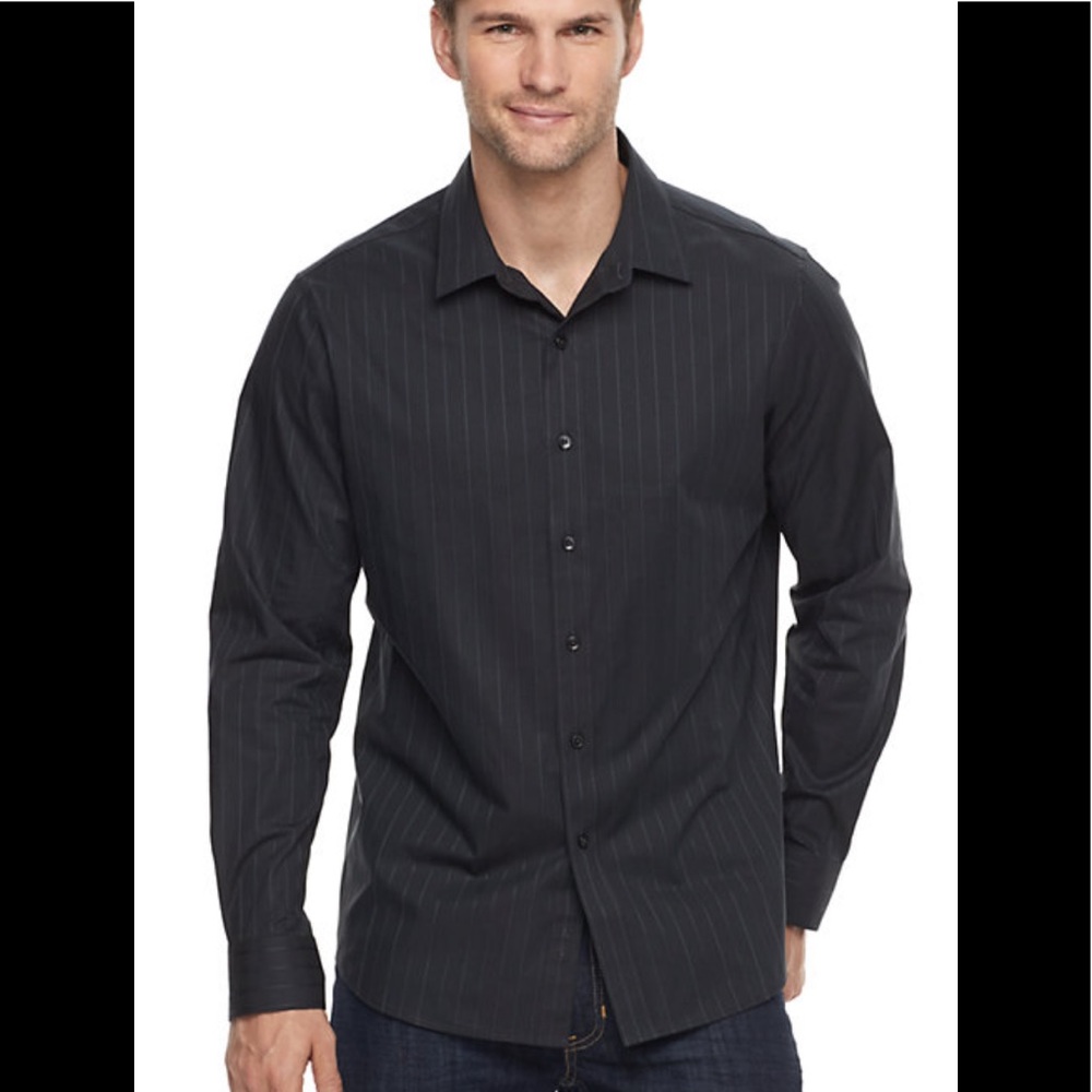NWT Mens Apt 9 Stretch Flex slim dress shirt med